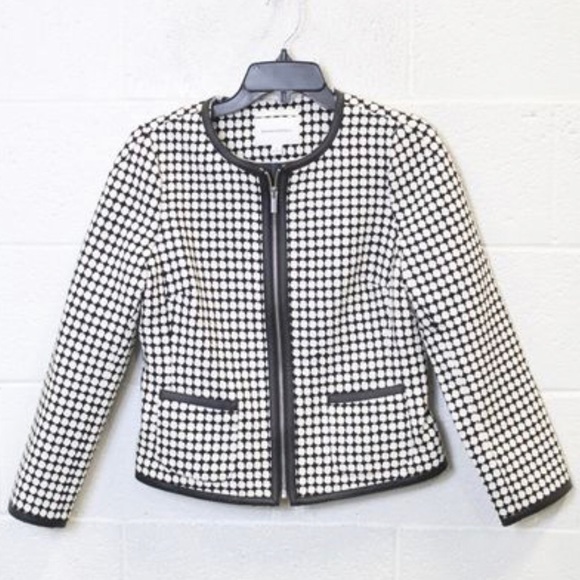 NEW BANANA REPUBLIC Black & White Blazer-Size 8 - Picture 2 of 4